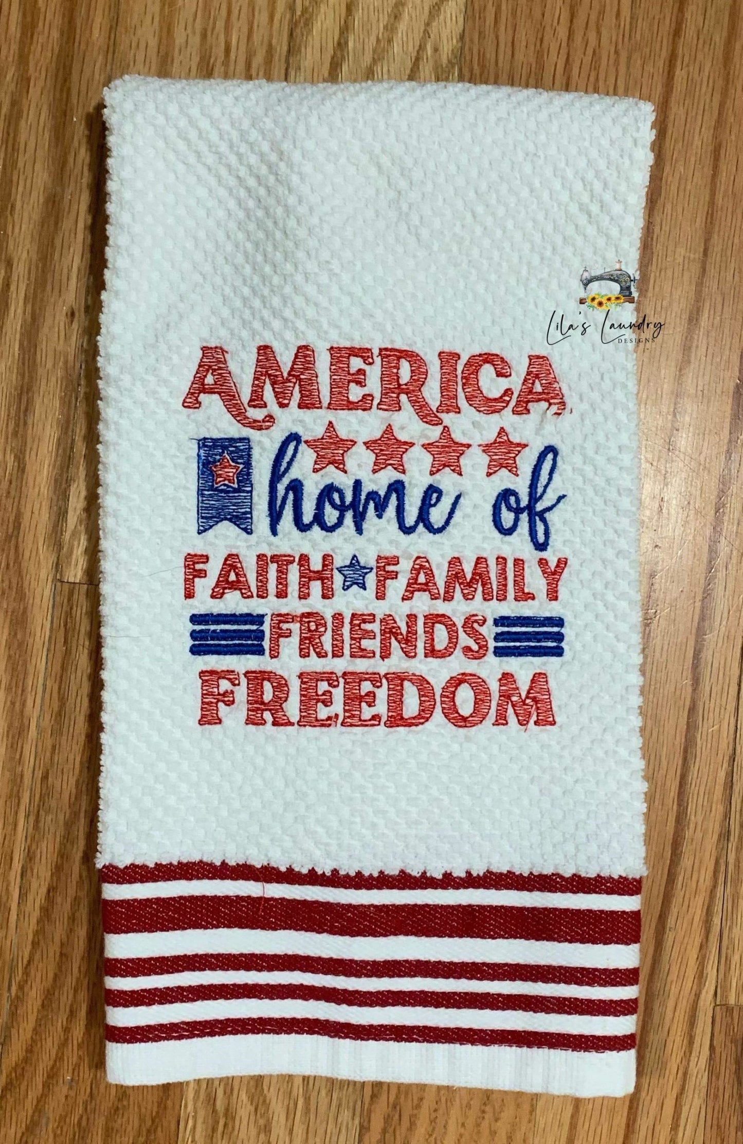 Faith Family Friends Freedom - 4 sizes- Digital Embroidery Design