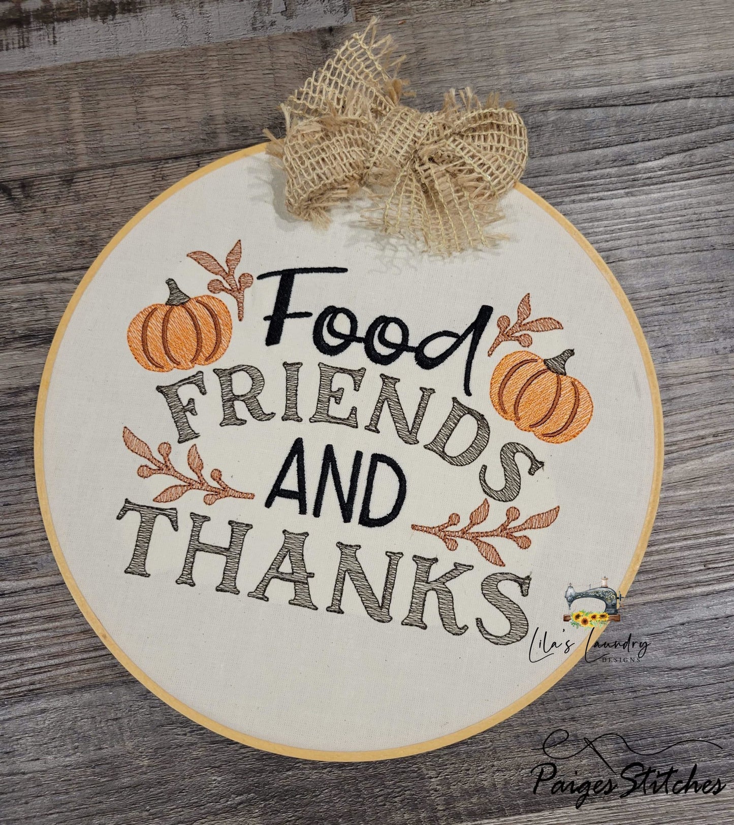 Food Friends and Thanks - 3 sizes- Digital Embroidery Design