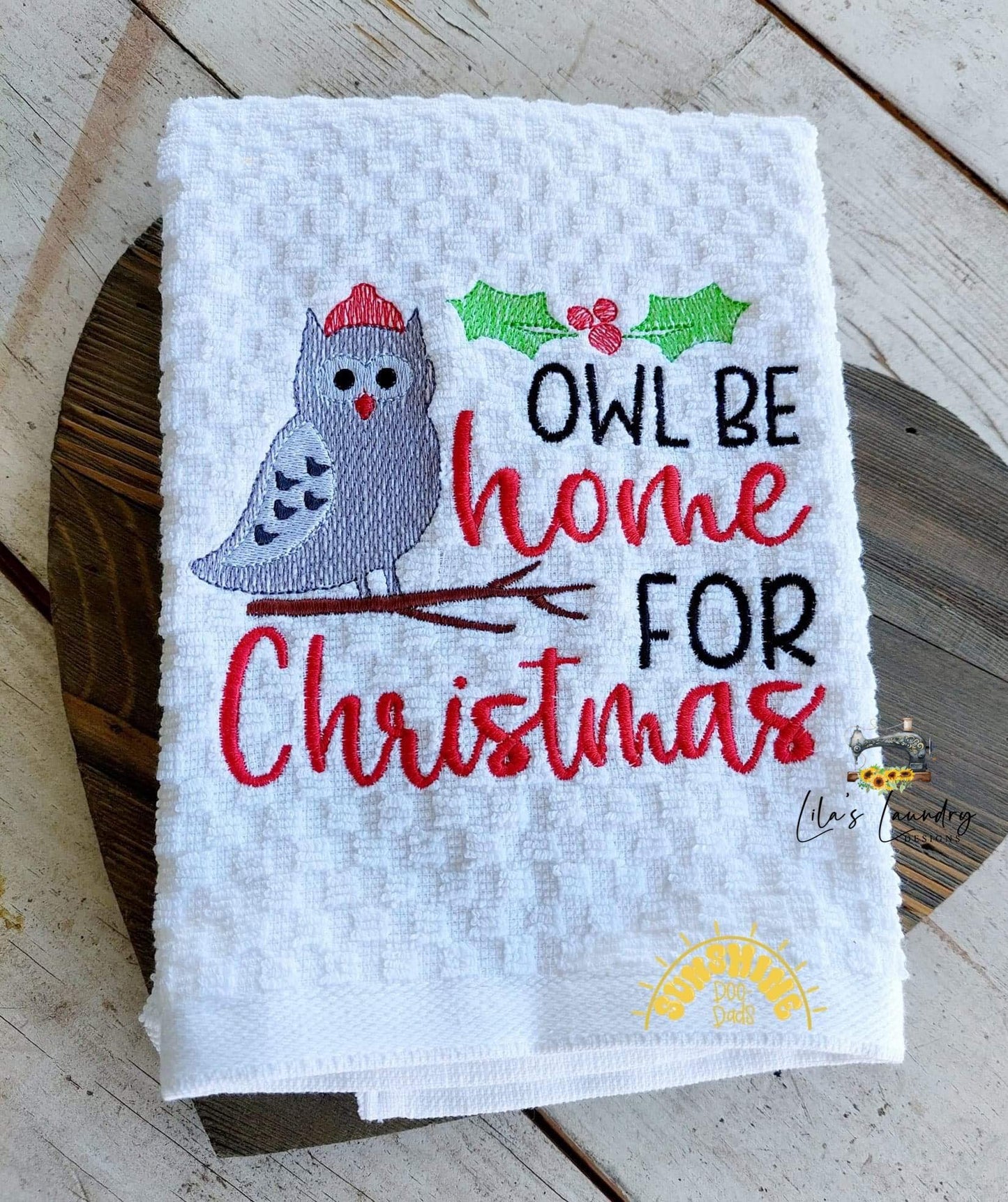 Owl Be Home For Christmas - 4 sizes- Digital Embroidery Design