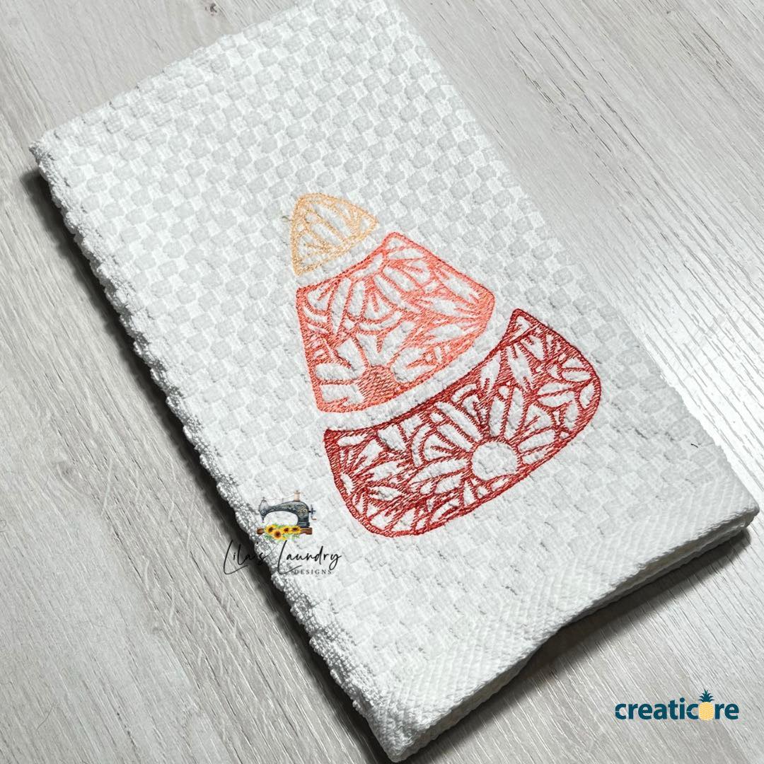 Candy Corn Zentangle - 3 sizes- Digital Embroidery Design