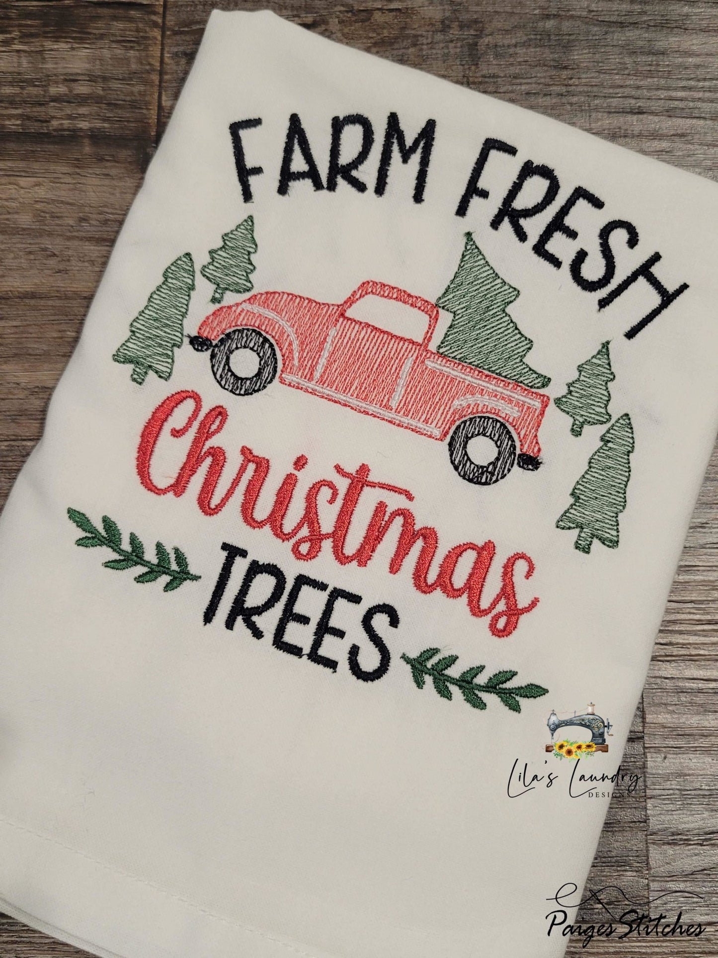 Farm Fresh Christmas Tree Truck - 3 sizes- Digital Embroidery Design