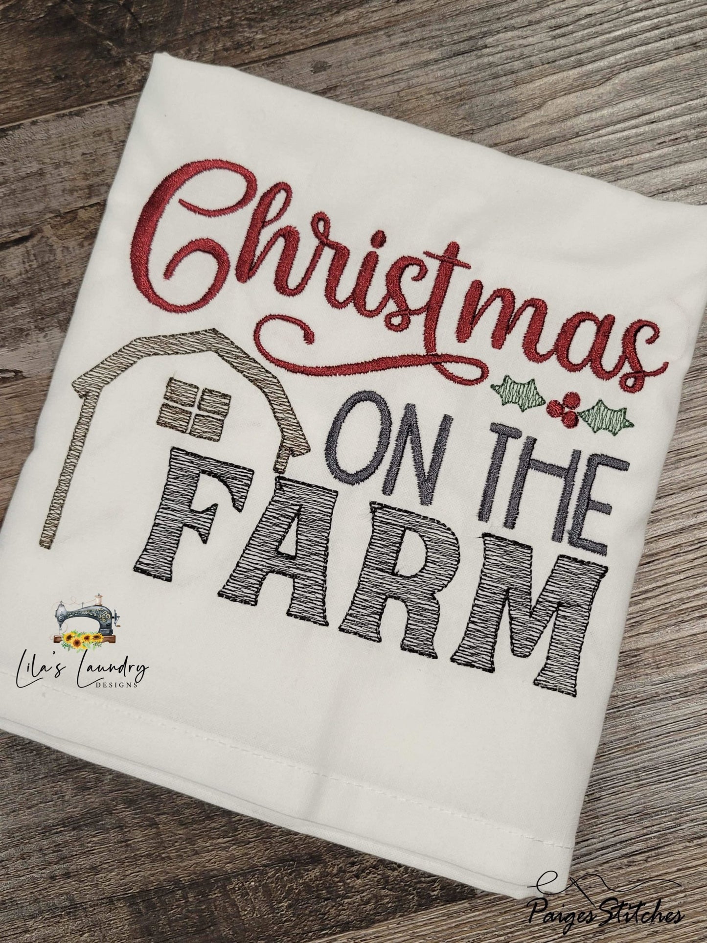 Christmas on the farm - 3 sizes- Digital Embroidery Design