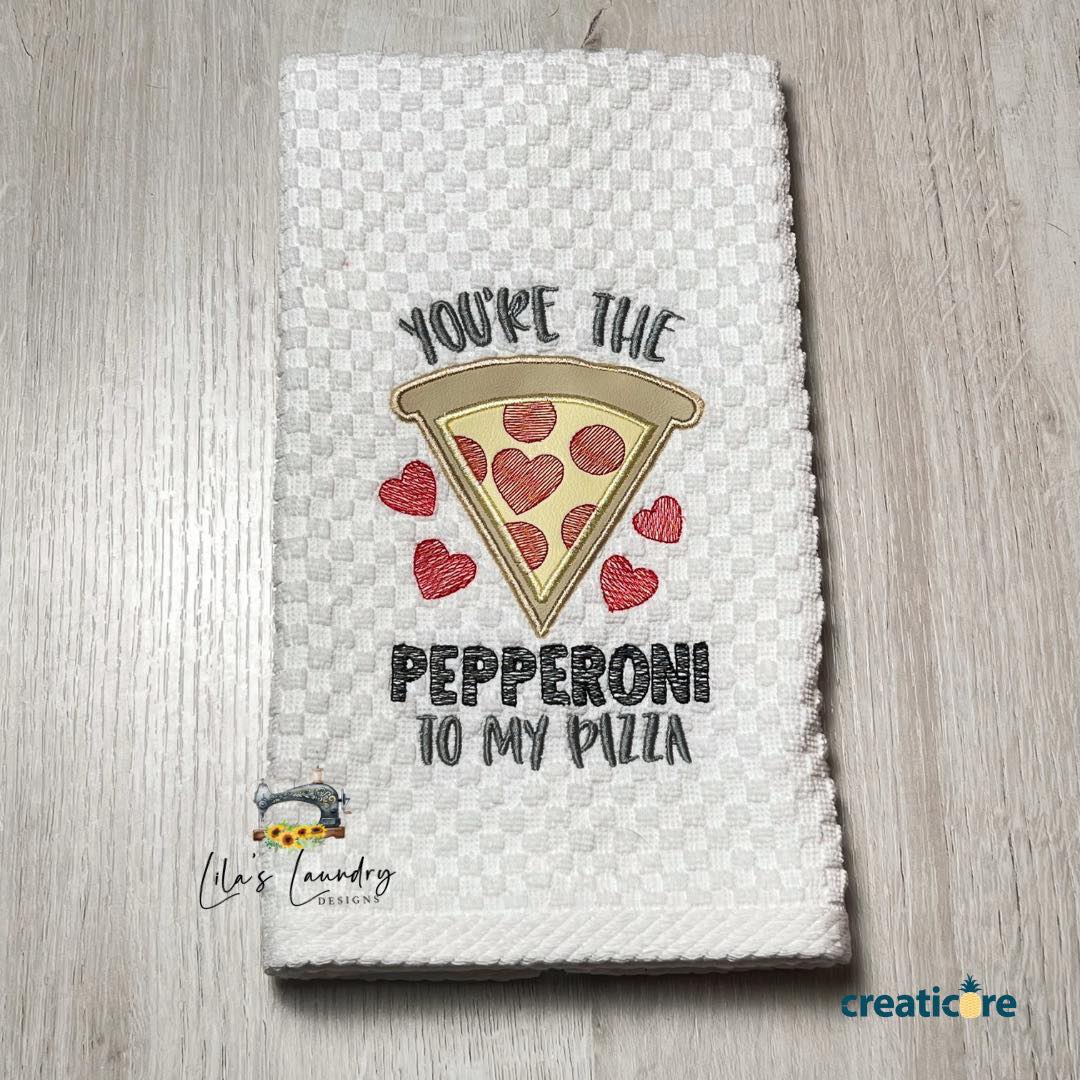 Pepperoni to my Pizza Applique - 3 sizes- Digital Embroidery Design
