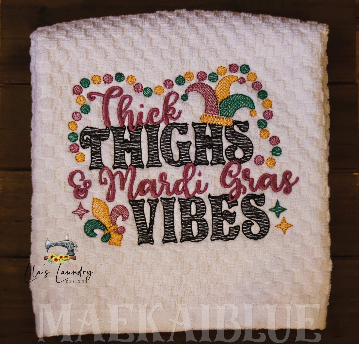 Mardi Gras Vibes - 3 sizes- Digital Embroidery Design