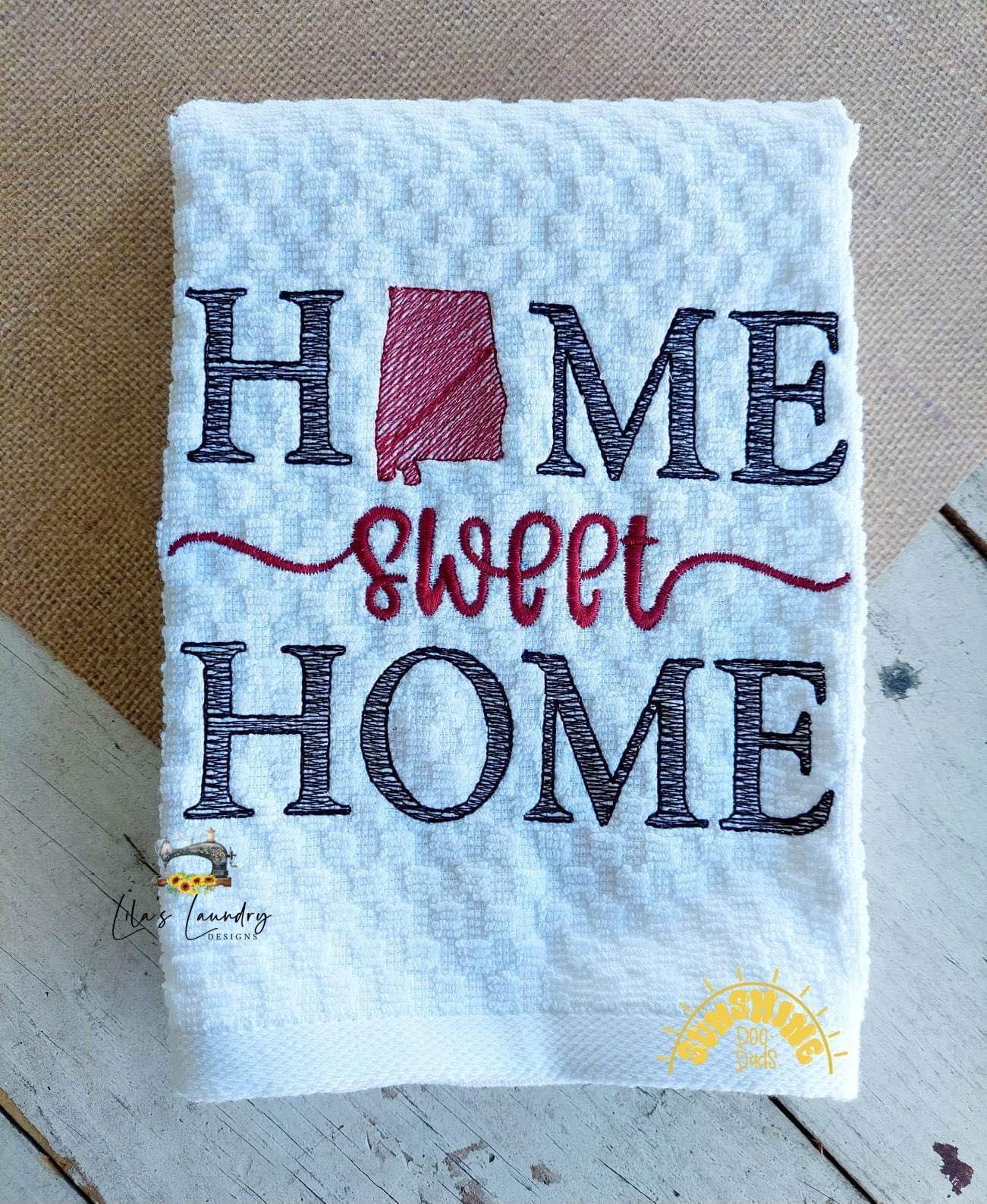 Home Sweet Home Alabama - 4 sizes- Digital Embroidery Design