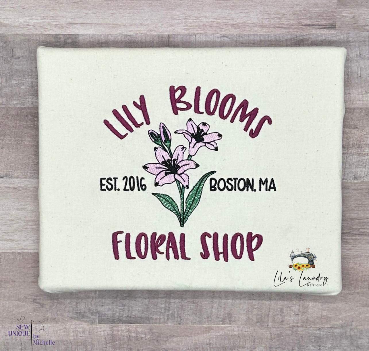 Lily Blooms Floral Shop - 3 sizes- Digital Embroidery Design