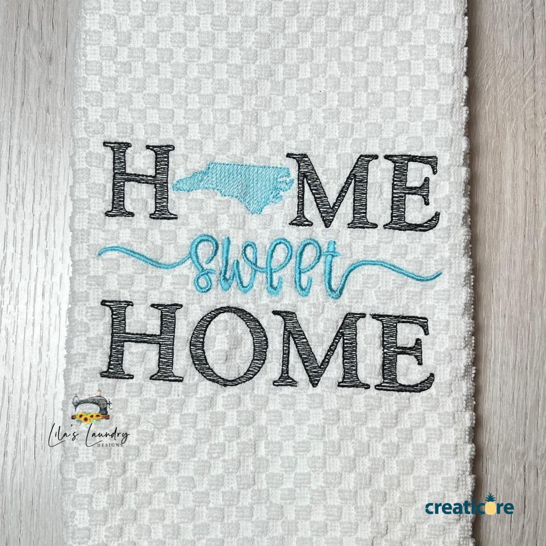Home Sweet Home North Carolina - 4 sizes- Digital Embroidery Design