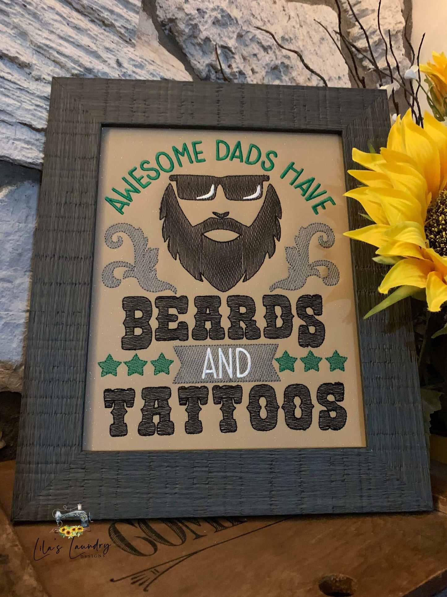 Beards and Tattoos - 3 sizes- Digital Embroidery Design