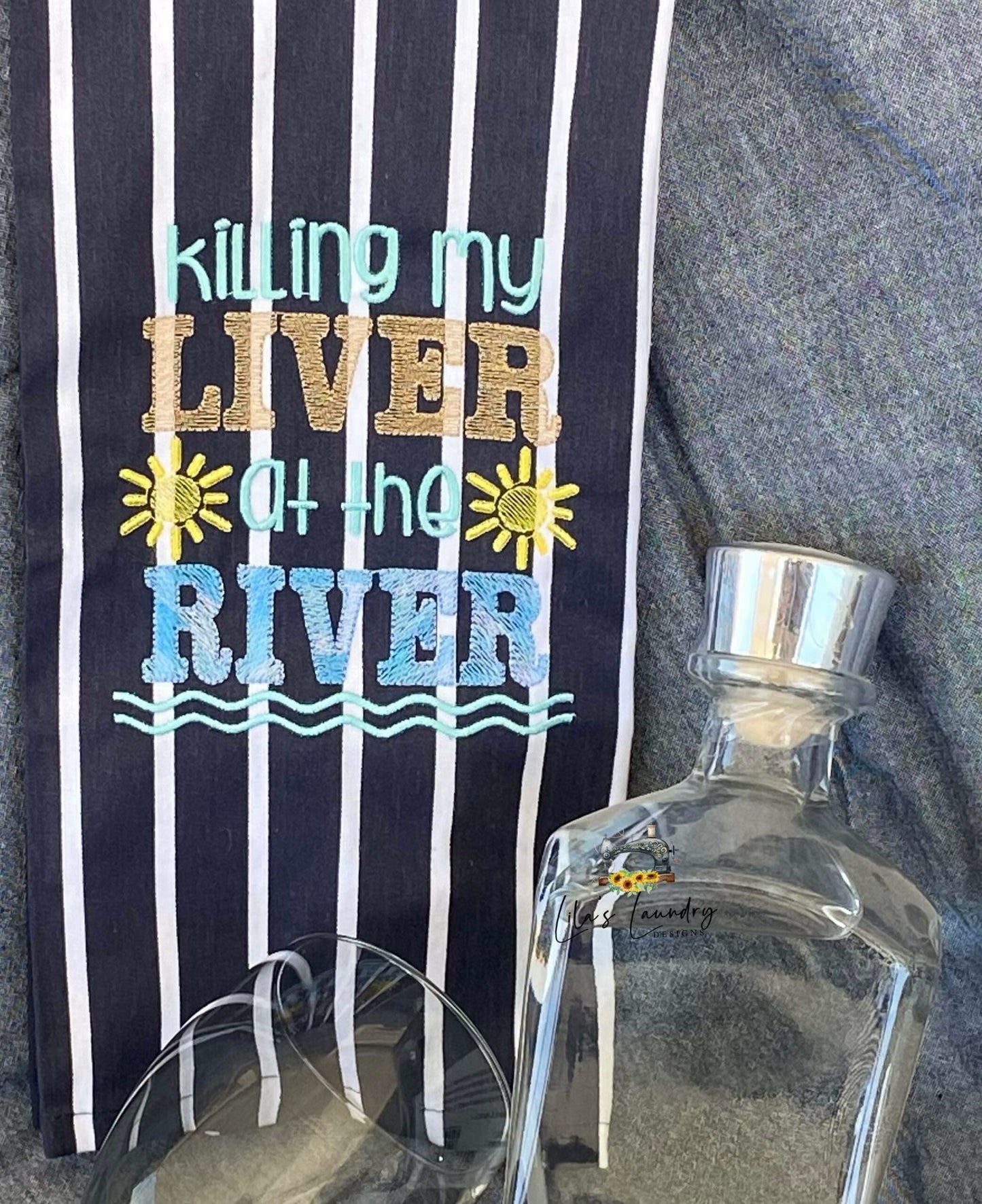 Liver at the River - 3 sizes- Digital Embroidery Design