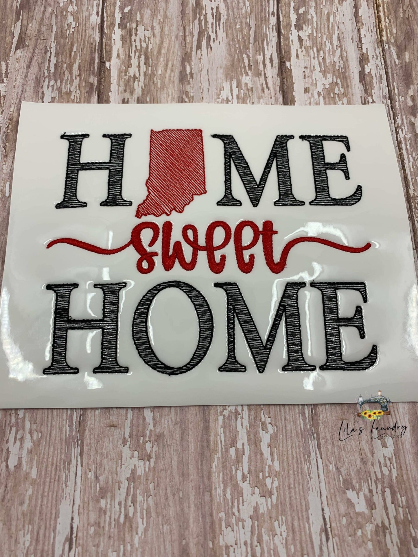 Home Sweet Home Indiana - 4 sizes- Digital Embroidery Design