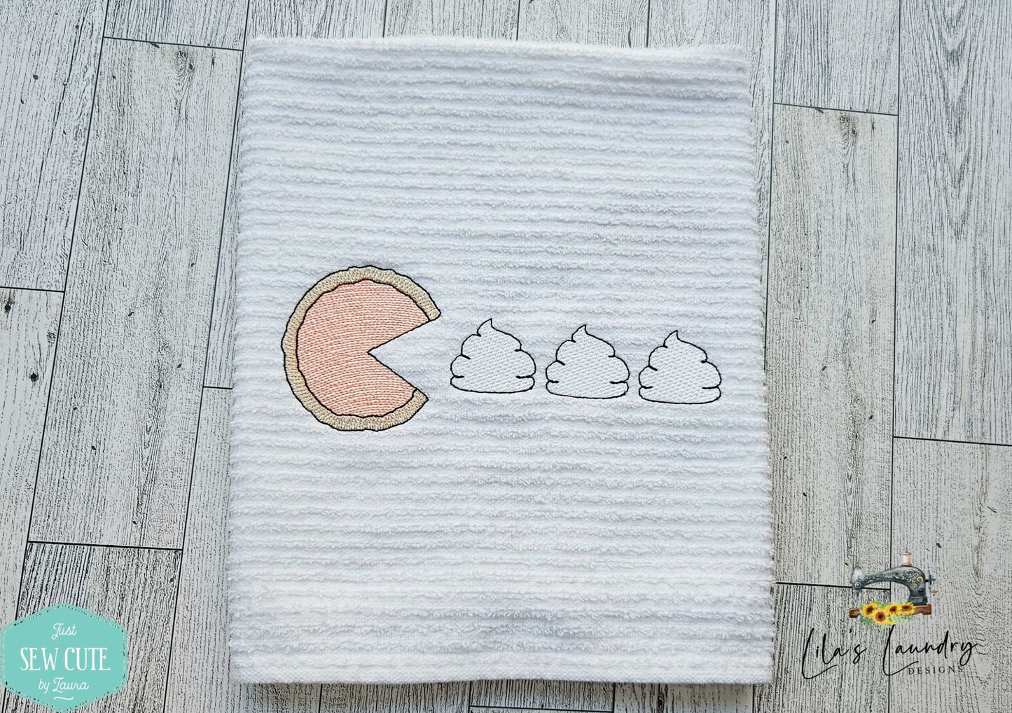 Pie Pac Man Sketch - 4 sizes- Digital Embroidery Design
