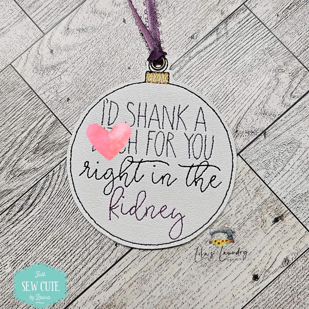 Kidney BFF Ornament - Digital File - Embroidery Design