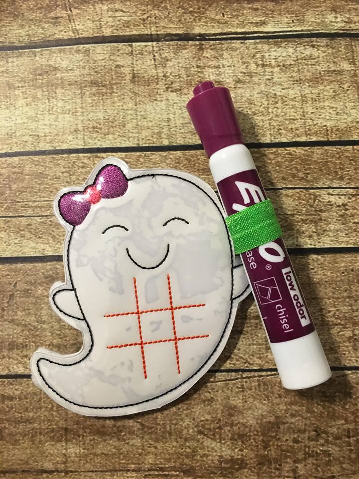 Girly Ghost Tic Tac Toe Boards - Digital Embroidery Design