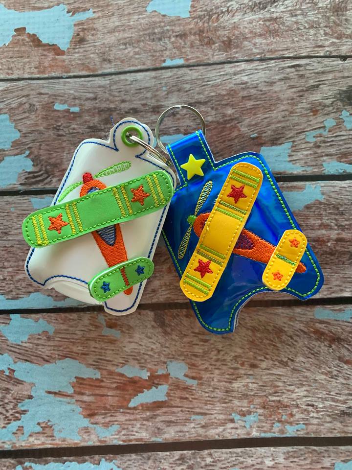 3D Airplane Sanitizer Holders 4x4 and 5x7 included- Embroidery Design - DIGITAL Embroidery DESIGN