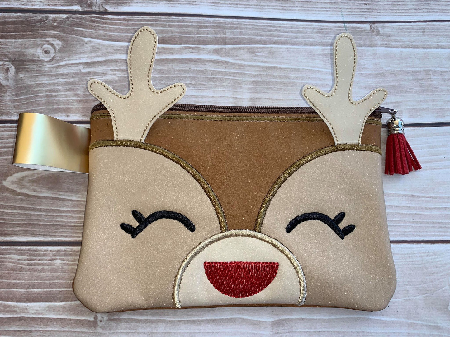 3D Girl Reindeer Zipper Bag - 3 Sizes - Digital Embroidery Design