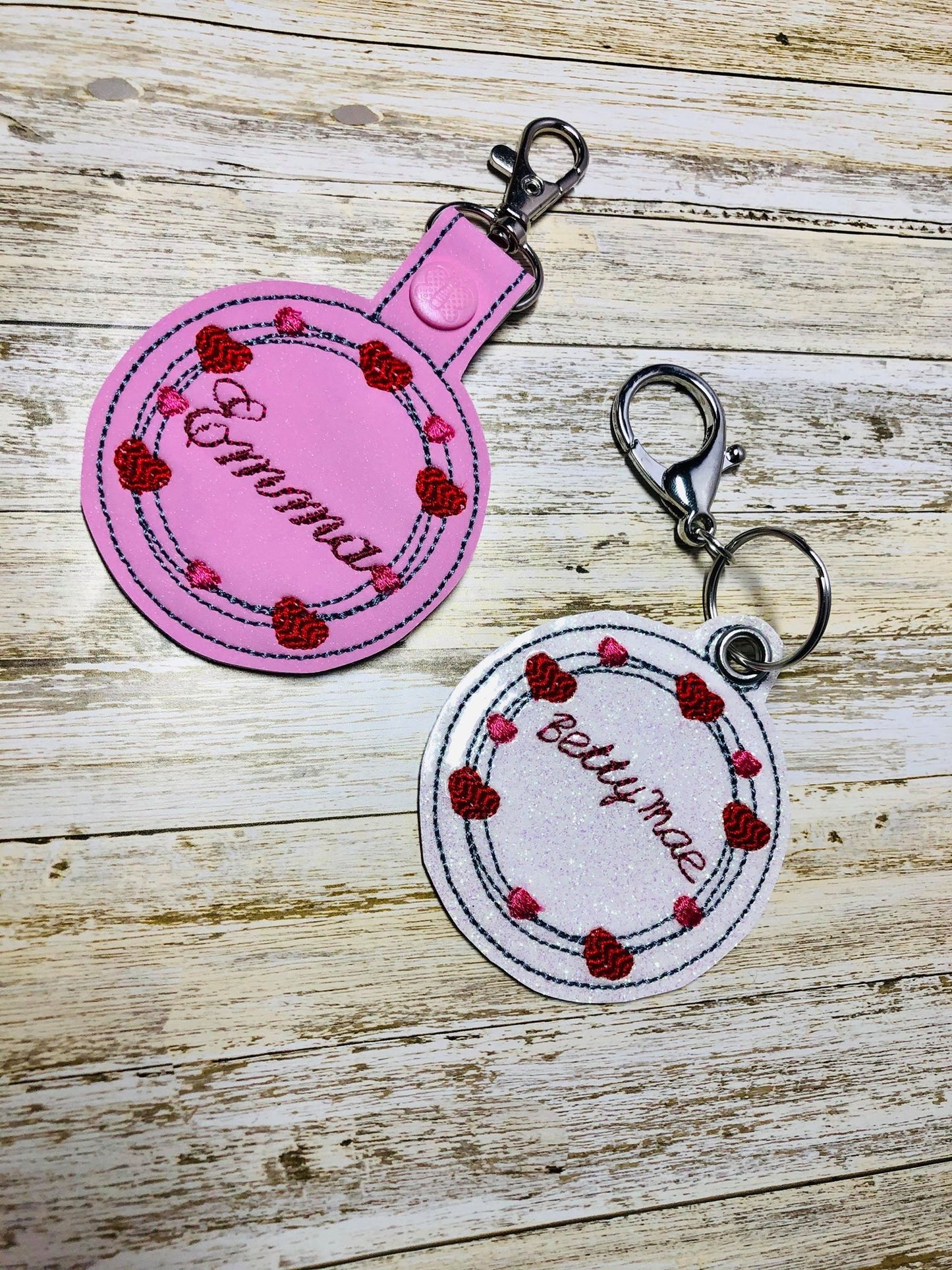 Heart Frame Monogram Fobs - DIGITAL Embroidery DESIGN