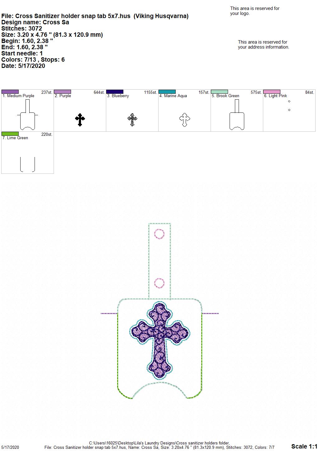 Cross Sanitizer Holders - DIGITAL Embroidery DESIGN