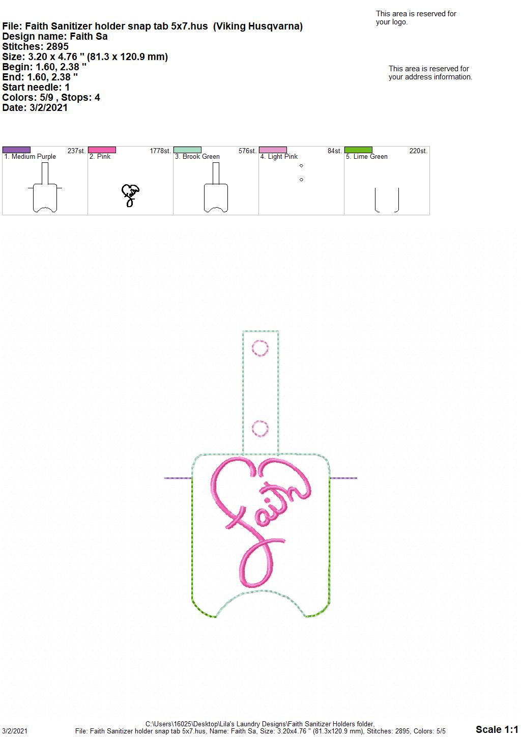 Faith Sanitizer Holders - DIGITAL Embroidery DESIGN