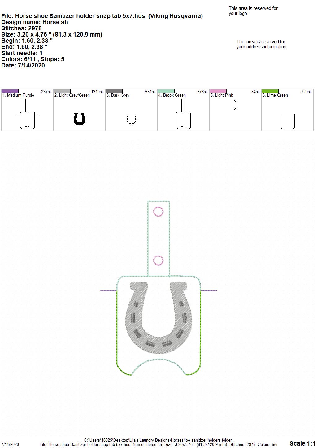 Horseshoe Sanitizer Holders - DIGITAL Embroidery DESIGN