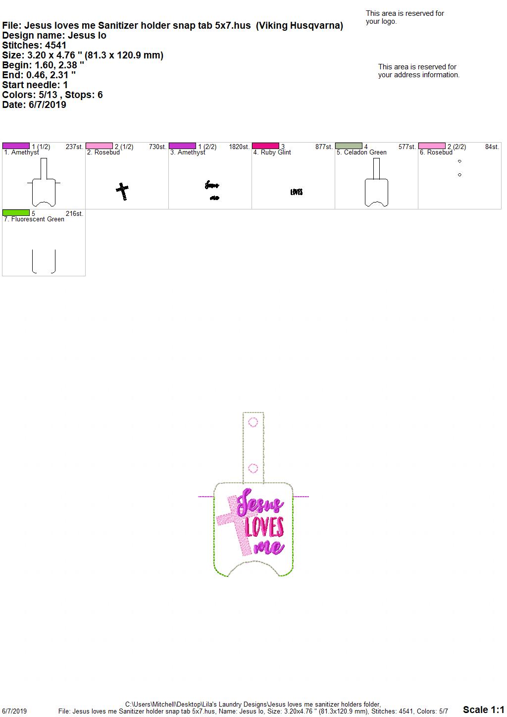 Jesus Loves Me Sanitizer Holders - DIGITAL Embroidery DESIGN