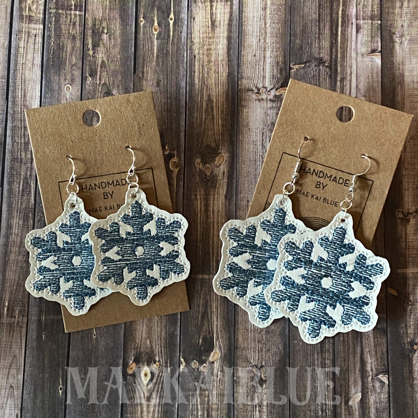 Snowflake Sketch Earrings - 2 sizes - 4x4 and 5x7 Grouped- Digital Embroidery Design