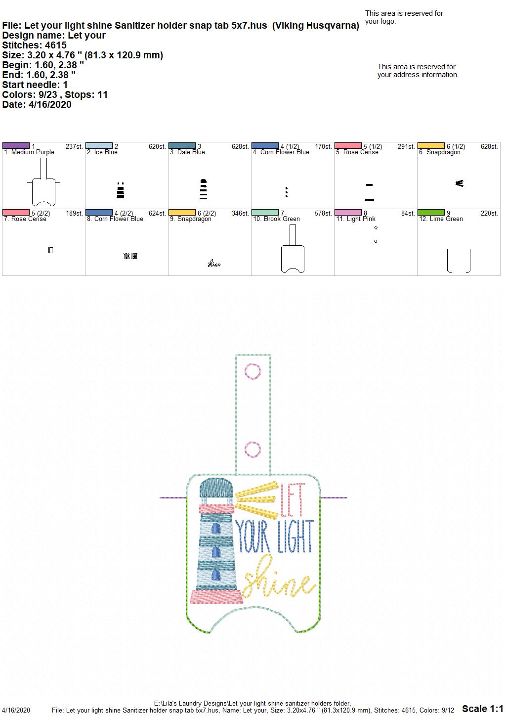Let your light shine Sanitizer Holders - DIGITAL Embroidery DESIGN