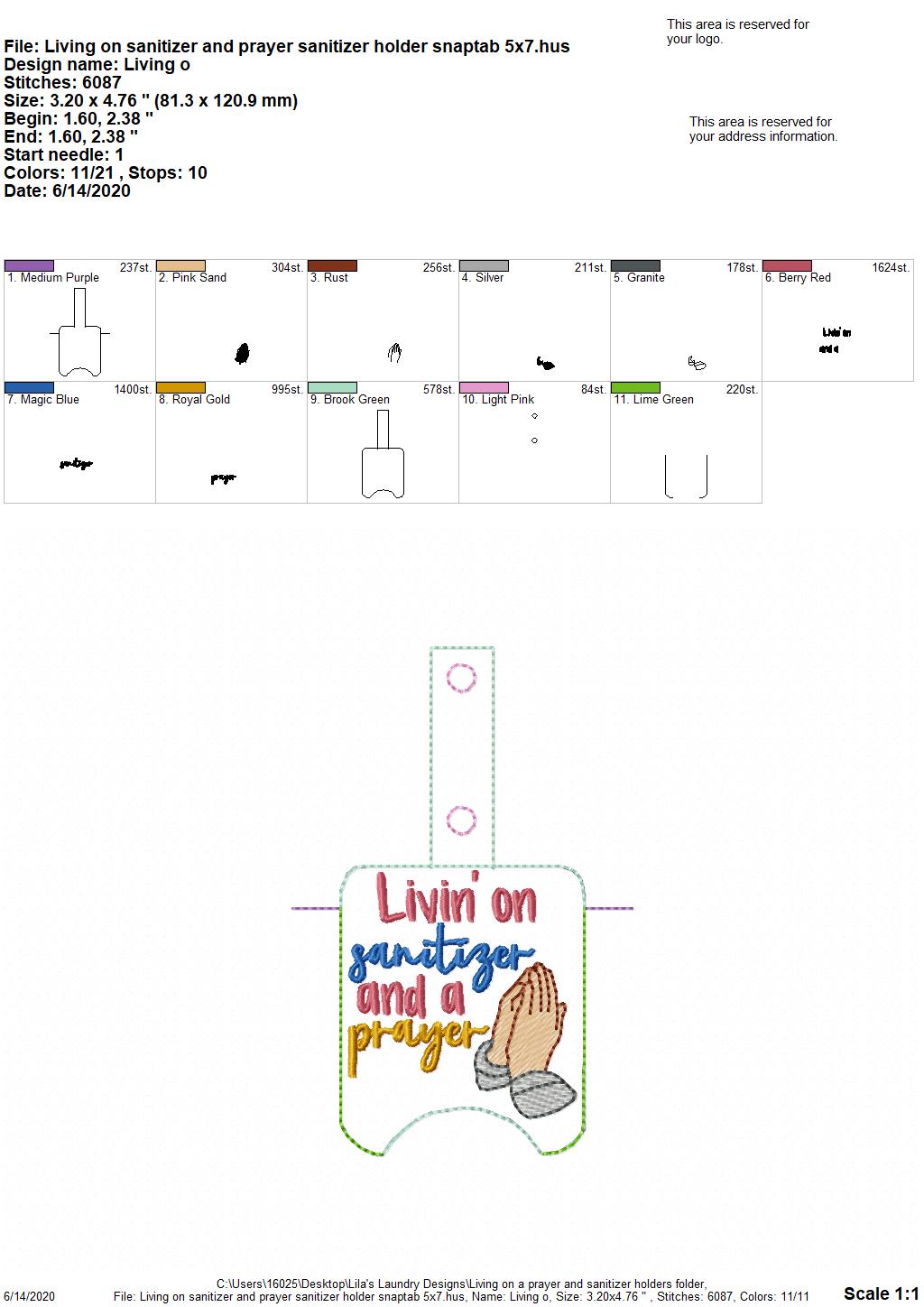 Living on a Prayer Sanitizer Holders - DIGITAL Embroidery DESIGN