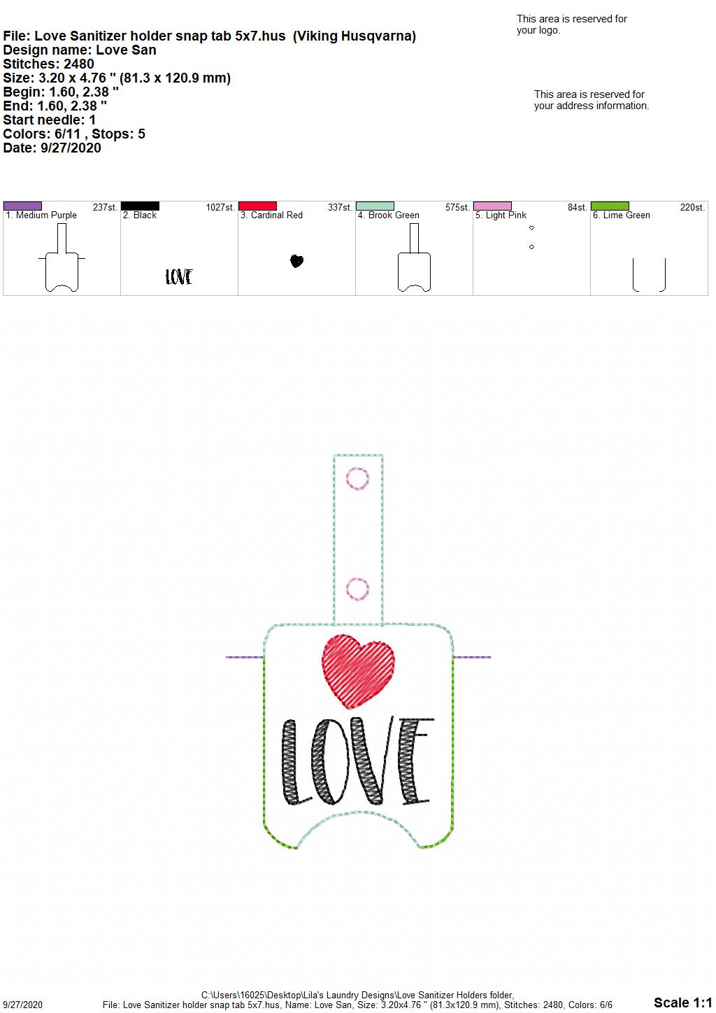 Love Sanitizer Holders - DIGITAL Embroidery DESIGN