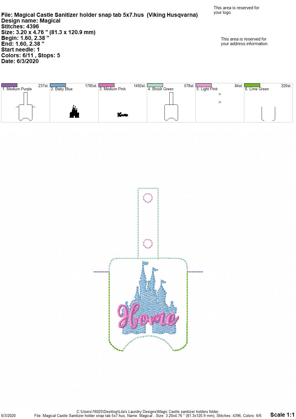 Magic Castle Sanitizer Holders - DIGITAL Embroidery DESIGN