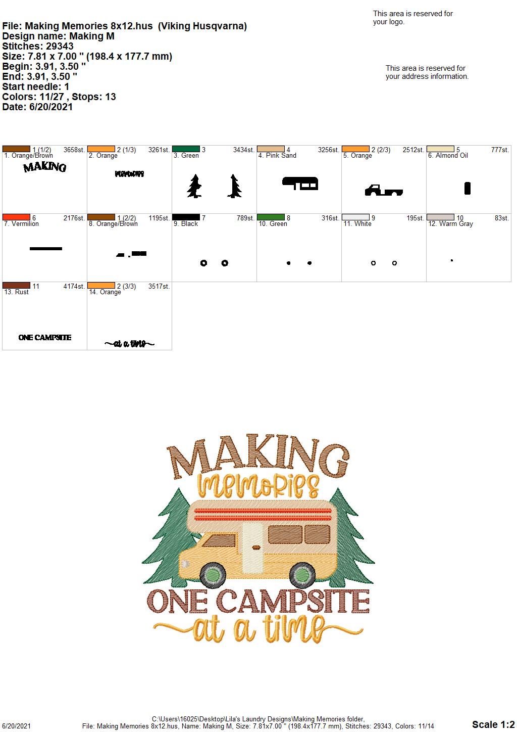 Making Memories - 3 sizes- Digital Embroidery Design