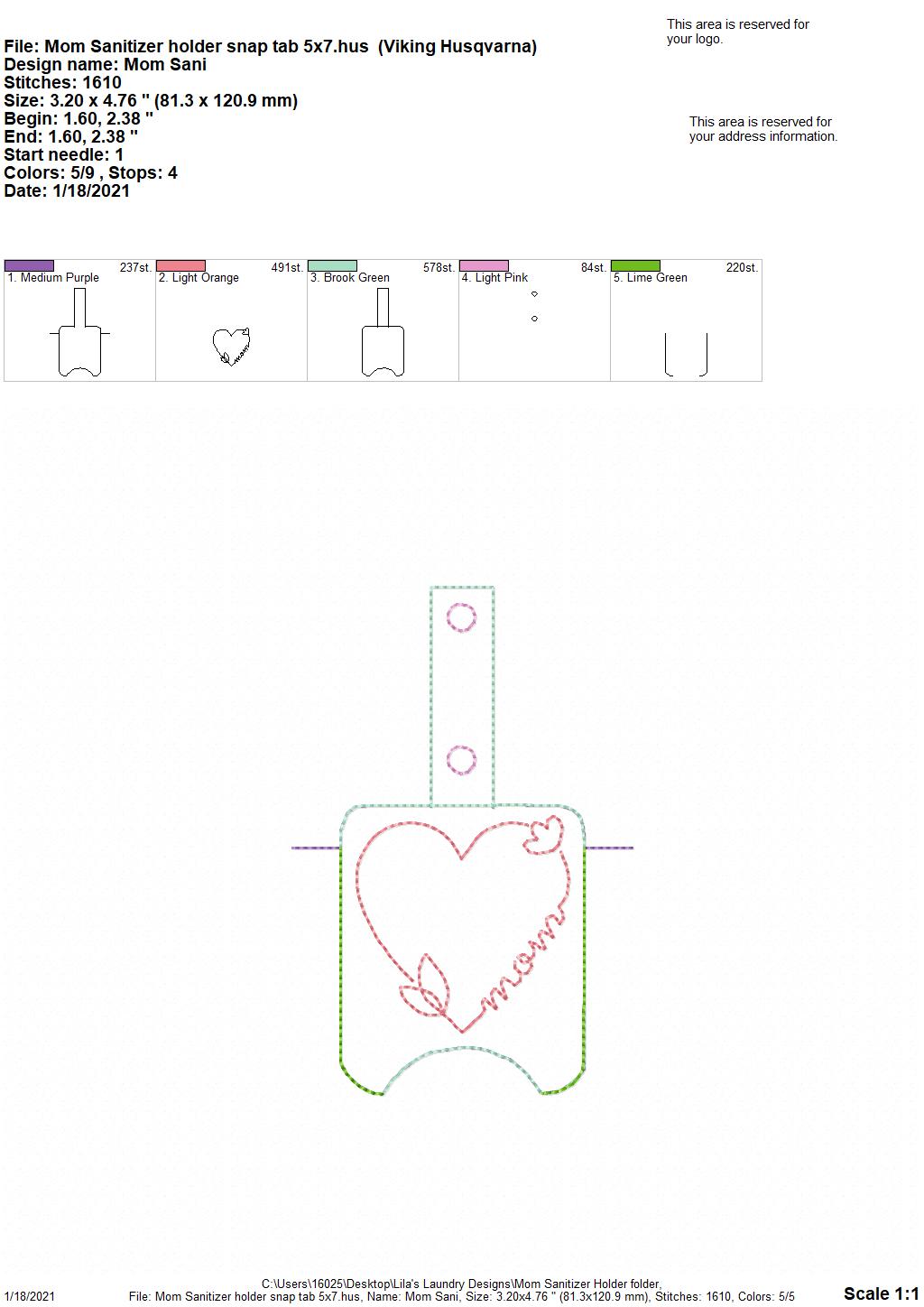 Mom Sanitizer Holders - DIGITAL Embroidery DESIGN