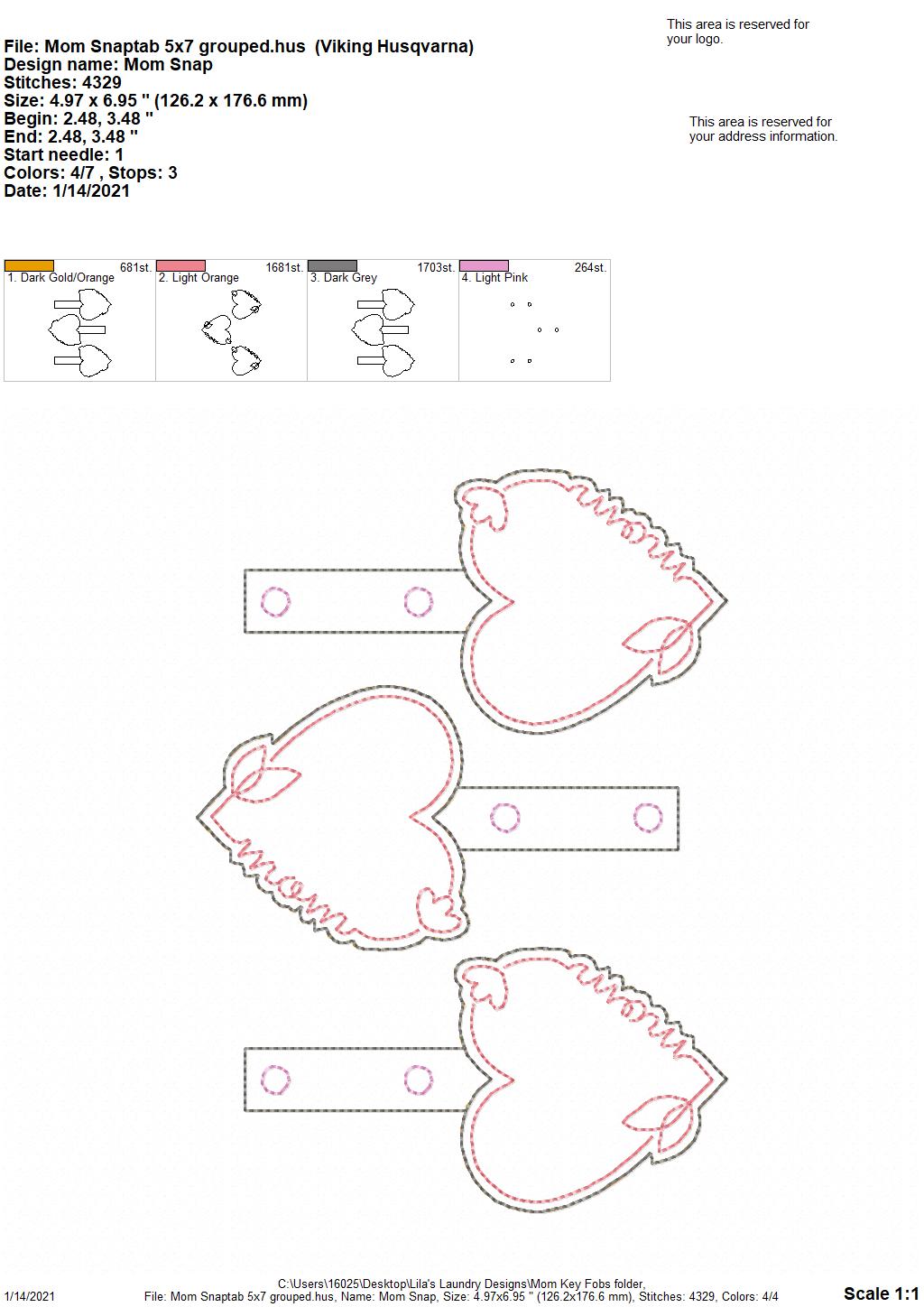 Mom Fobs - DIGITAL Embroidery DESIGN