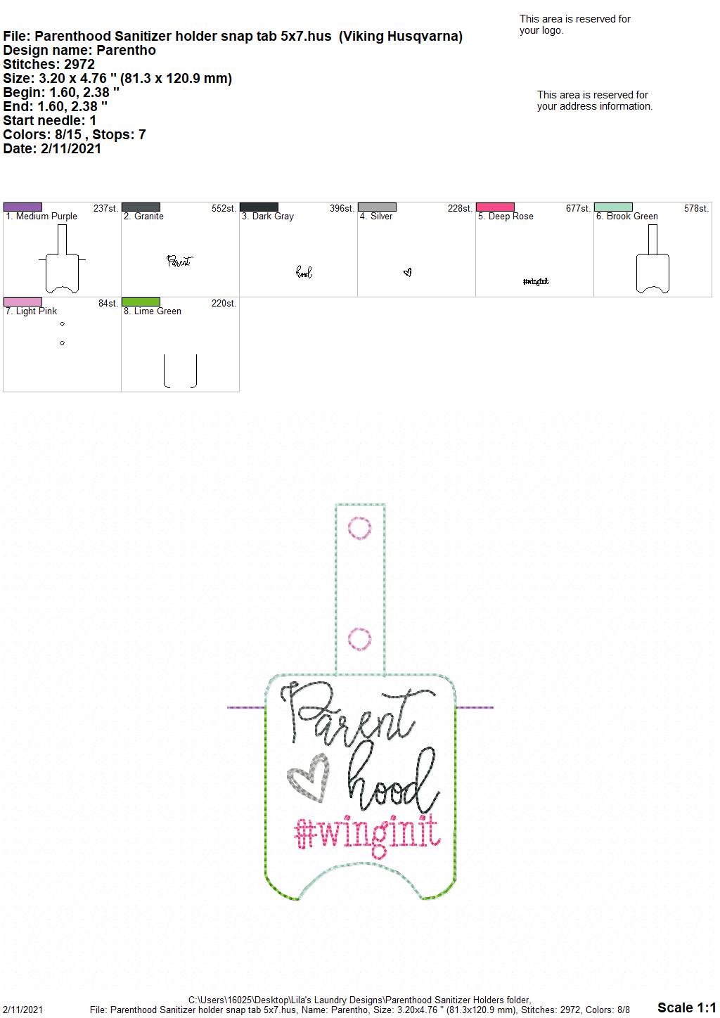 Parenthood Sanitizer Holders - DIGITAL Embroidery DESIGN