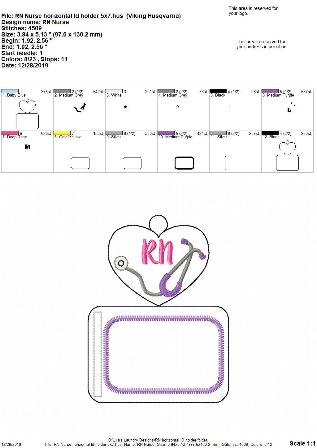 RN Horizontal ID Holder 5x7 only