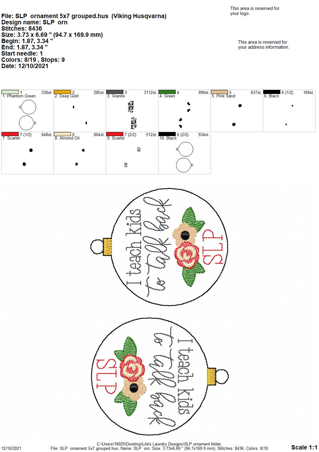 SLP Ornament - Digital Embroidery Design