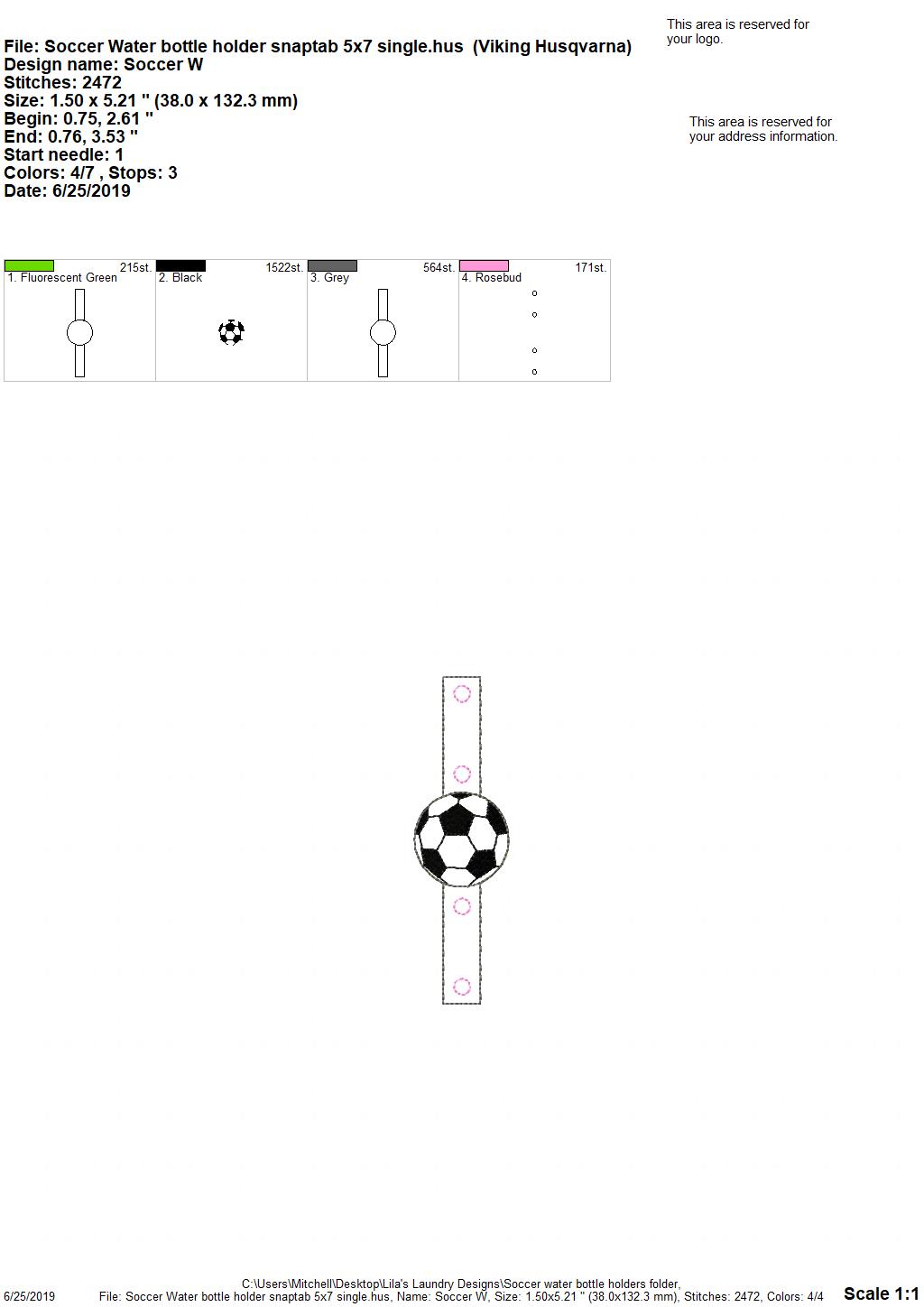 Soccer Water Bottle Holders - DIGITAL Embroidery DESIGN