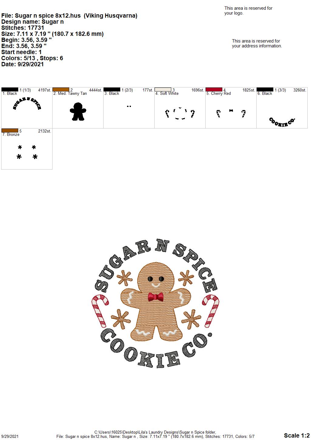 Sugar N Spice - 4 sizes- Digital Embroidery Design
