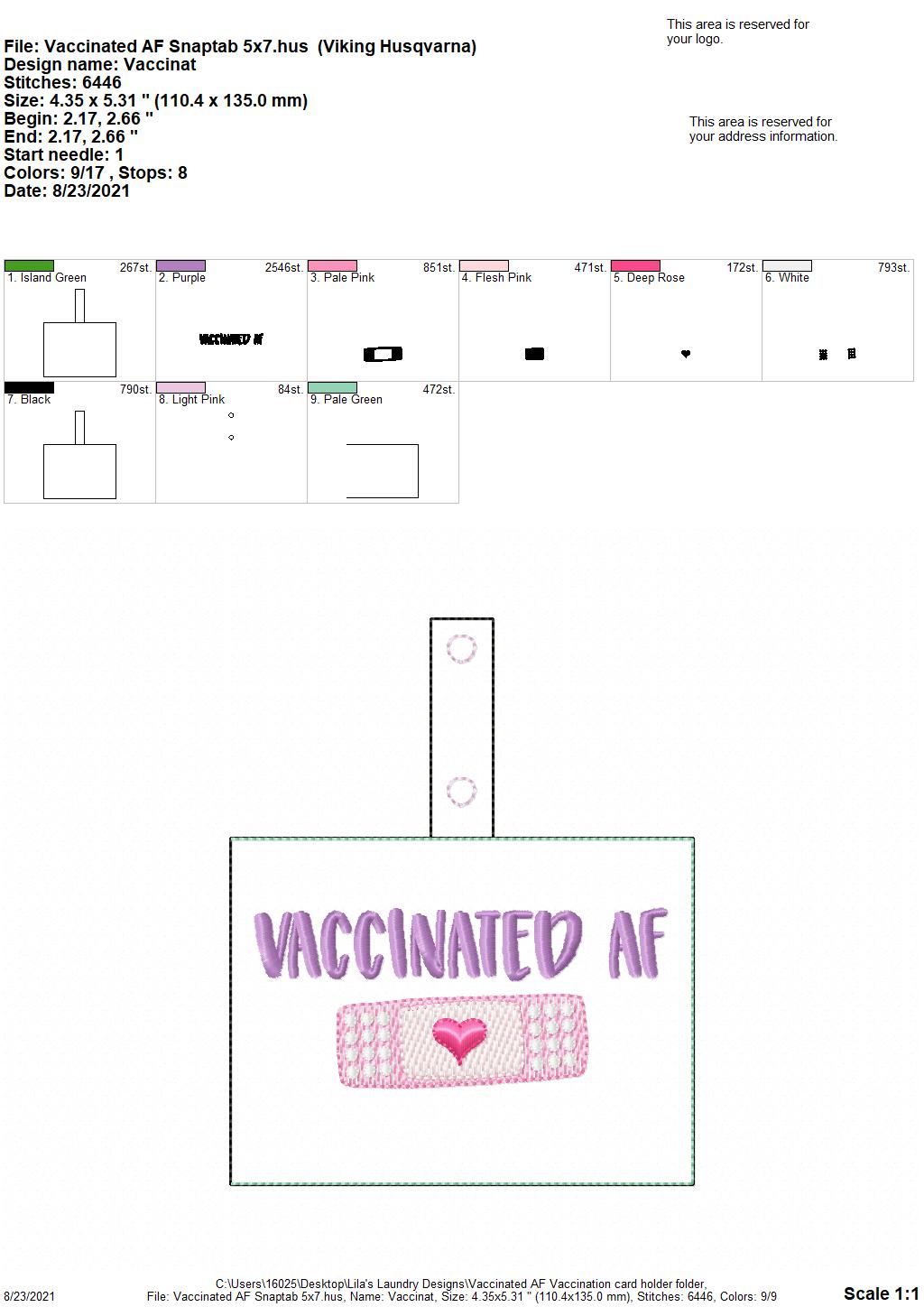 Vaccinated AF Vaccination Card Holders 5x7