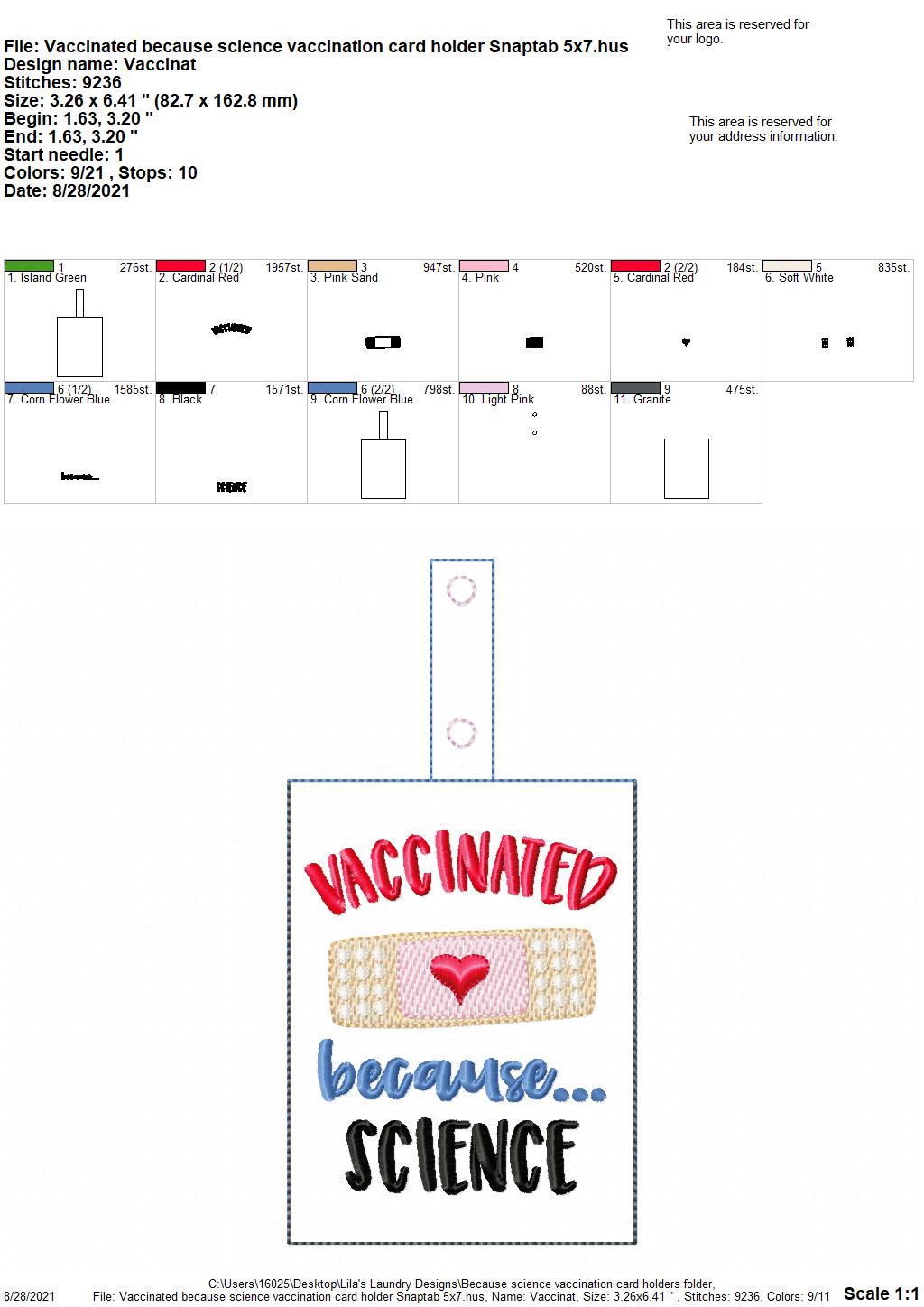 Because...Science Vaccination Card Holders 5x7