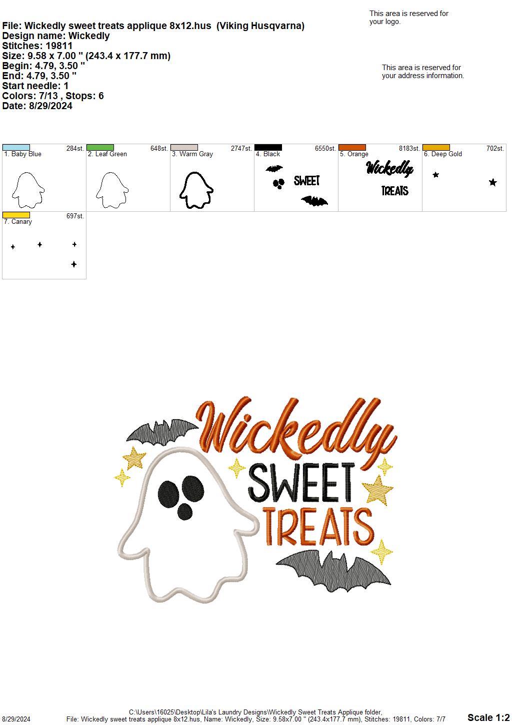 Wickedly Sweet Treats - 3 Sizes - Digital Embroidery Design