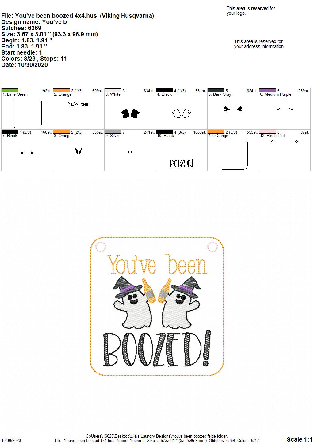 You've Been Boozed Feltie - Digital Embroidery Design