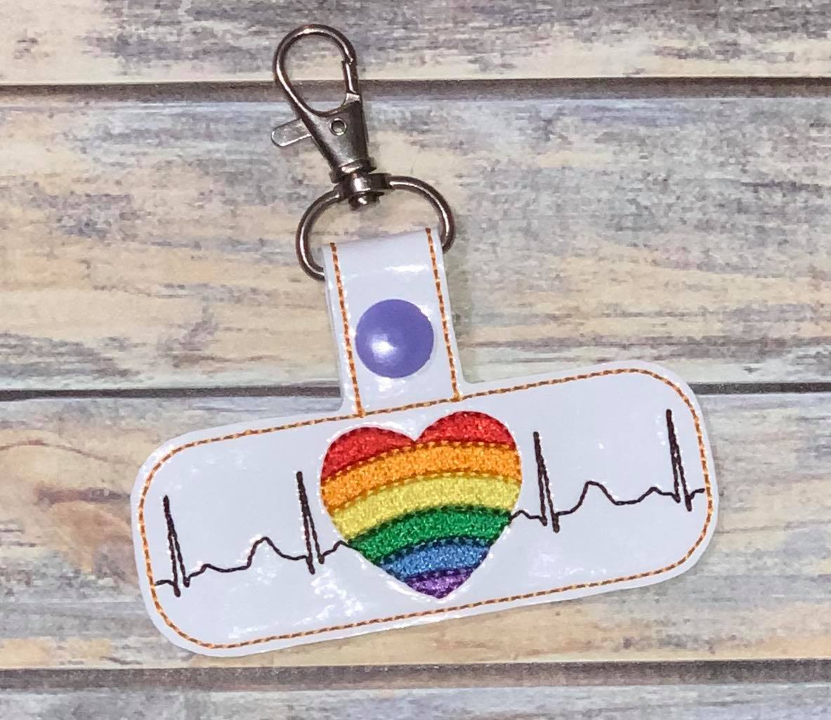Pride EKG Fobs - DIGITAL Embroidery DESIGN