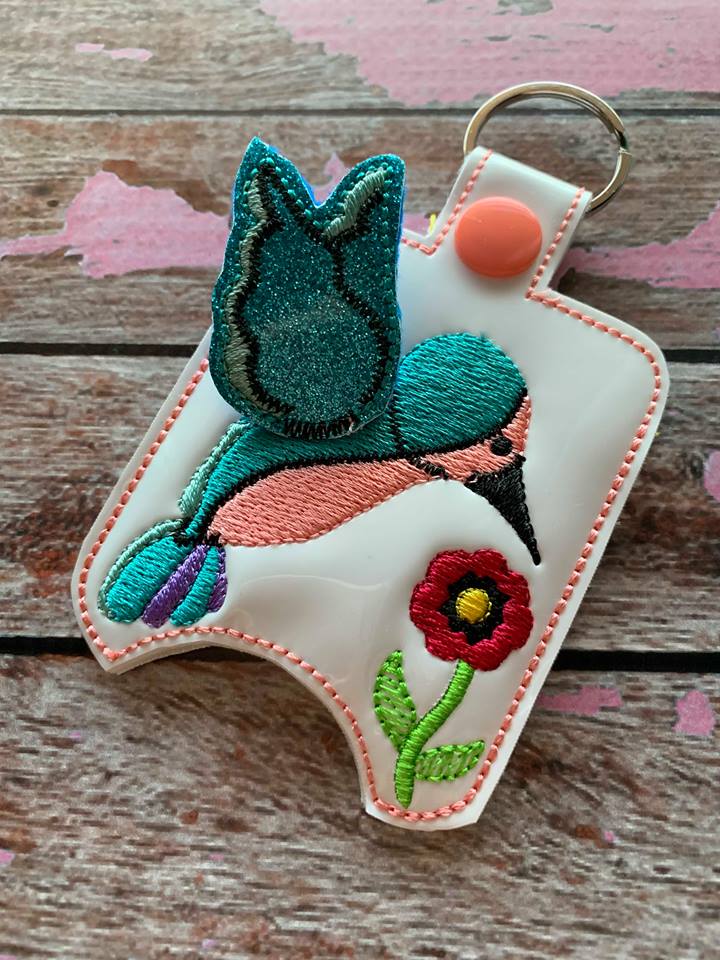 3D Hummingbird Sanitizer Holders 4x4 and 5x7 included- Embroidery Design - DIGITAL Embroidery DESIGN