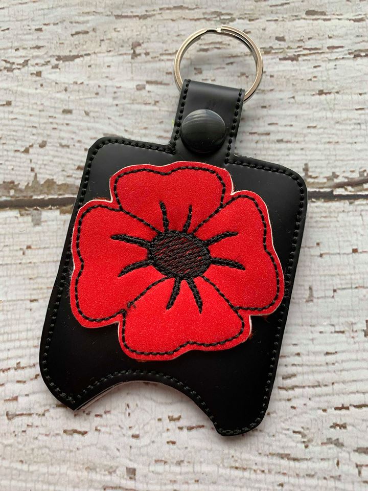 3D Poppy Flower Sanitizer Holders 4x4 and 5x7 included- DIGITAL Embroidery DESIGN