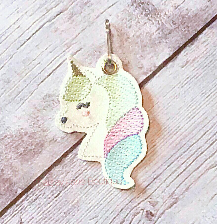 Unicorn Zipper Pull - Embroidery Design - DIGITAL Embroidery DESIGN