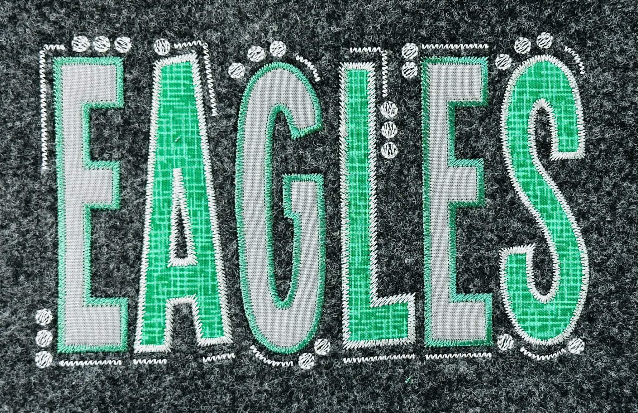 Eagles Doodle Font Applique – 4 x 4, 5 x 7, 6 x 10 and 8 x 12 – DIGITA ...