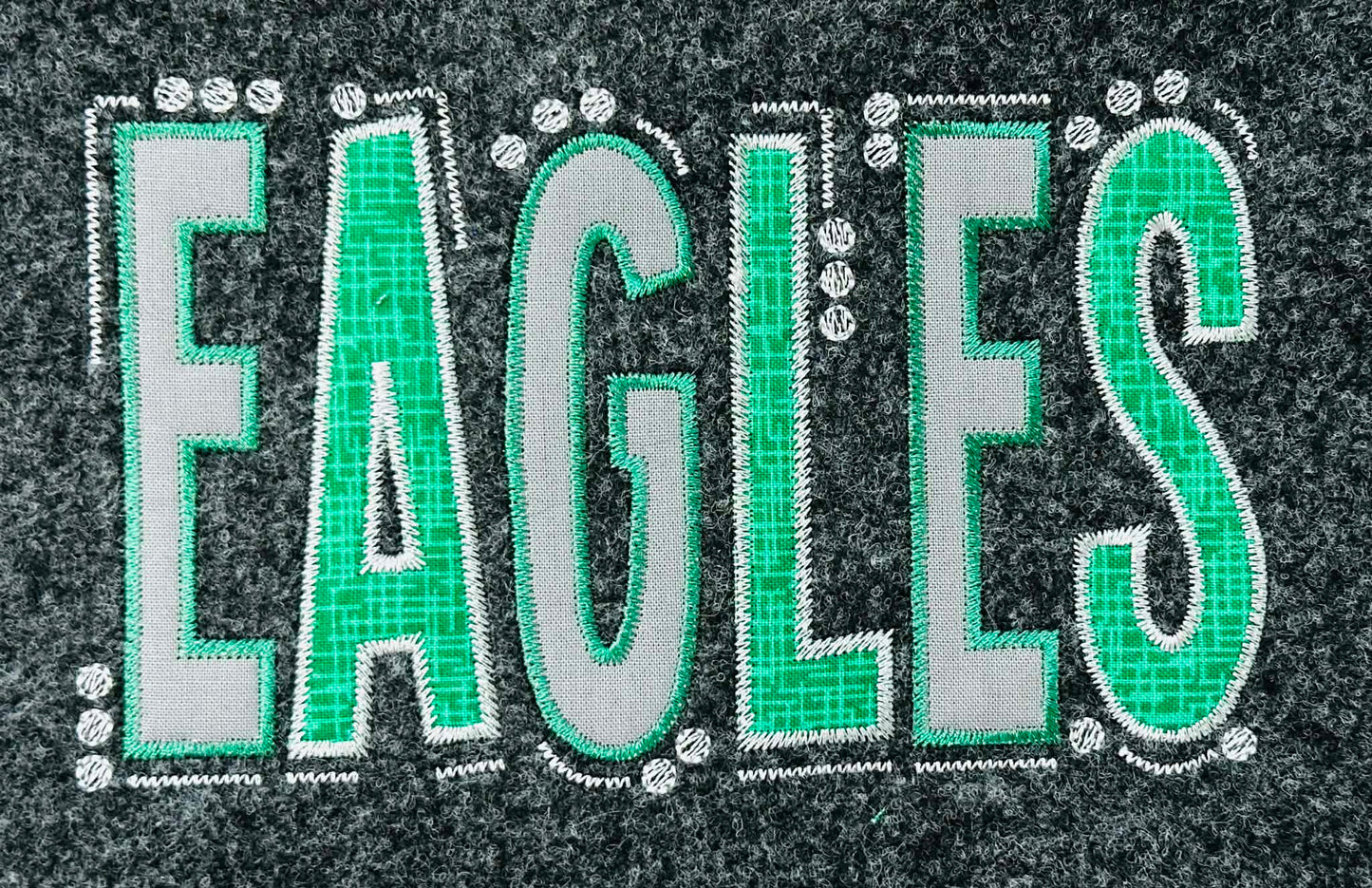 Eagles Doodle Font Applique – 4 x 4, 5 x 7, 6 x 10 and 8 x 12 – DIGITAL Embroidery Design
