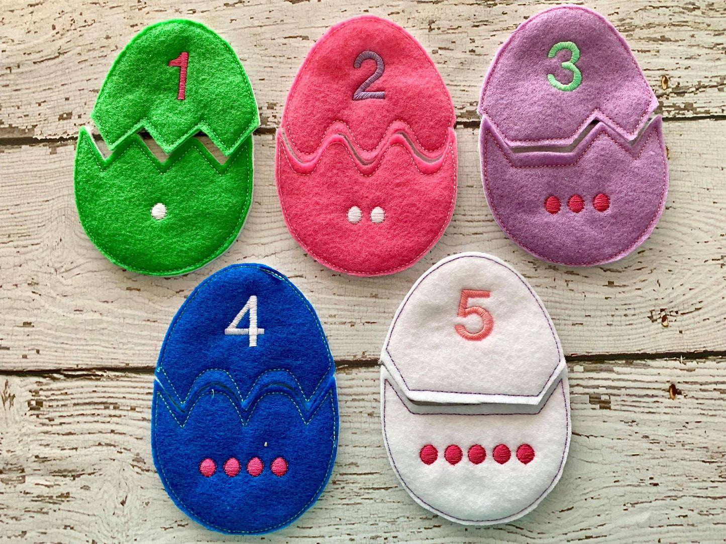 Egg Number Matching Puzzle Set - Digital Embroidery Design