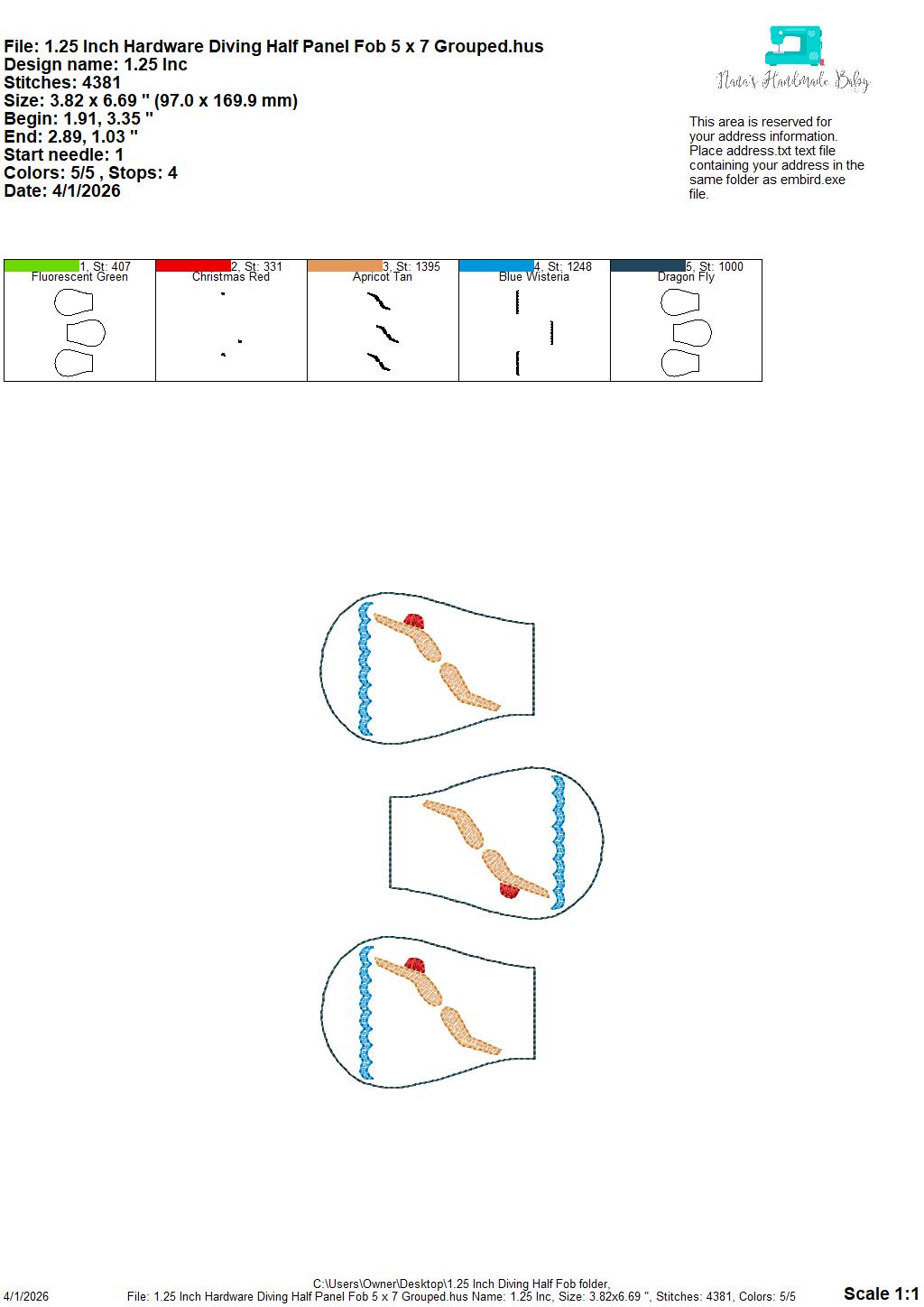 SPORTS Half Panel Fob SET 20 Designs Included – REQUIRES 1.25″ Clamp Hardware – Digital Embroidery Design