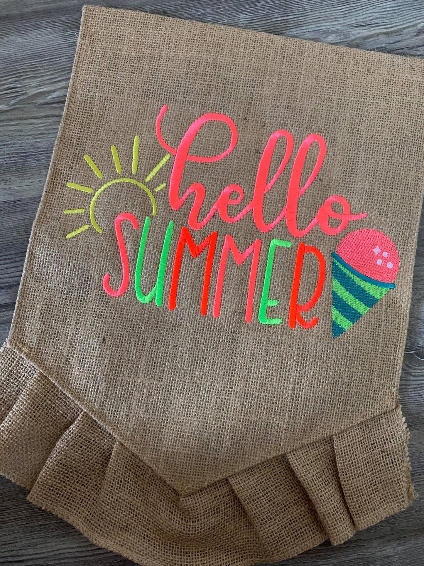 Hello Summer - 3 Sizes - Digital Embroidery Design